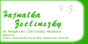 hajnalka zselinszky business card